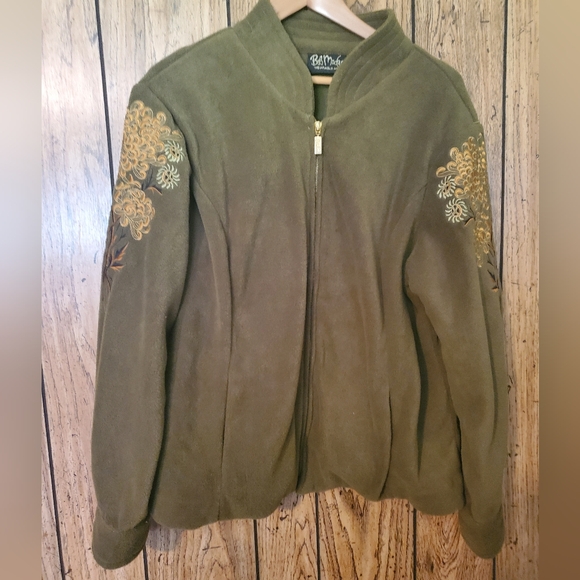 Bob Mackie Jackets & Blazers - BOB MACKIE Fleece Wearable Art Zip Up Jacket - XL